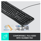 Logitech K120 USB Keyboard for PC - Black