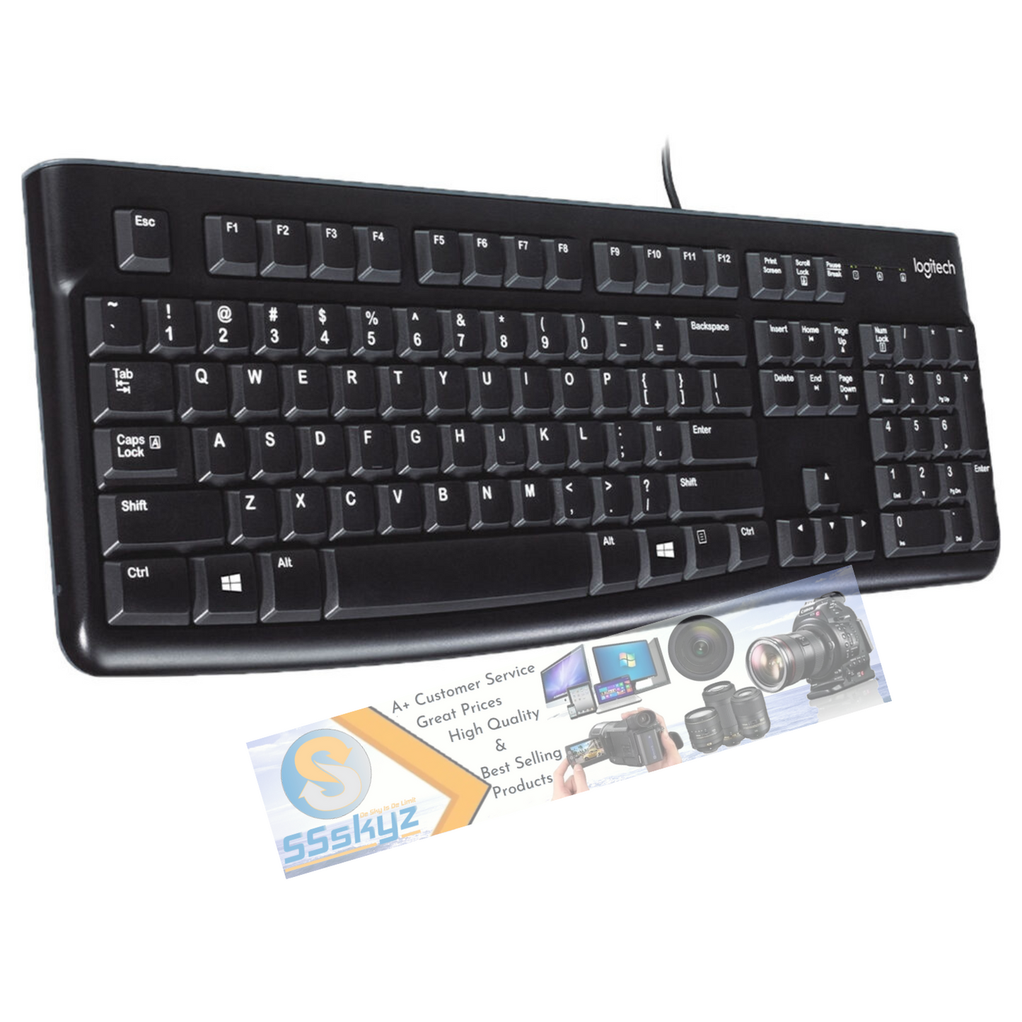 Logitech K120 USB Keyboard for PC - Black