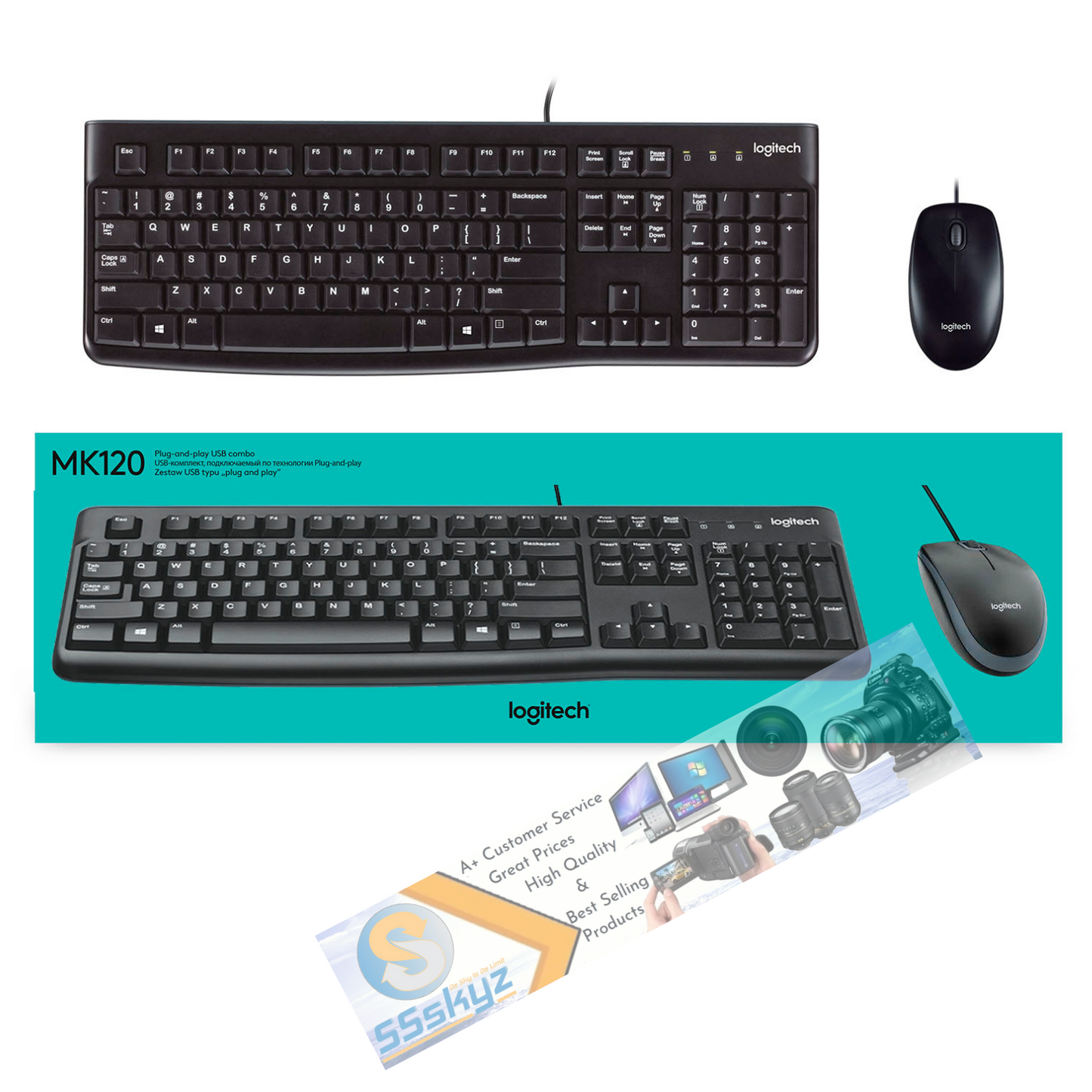 Logitech MK120 920 002565 Wired Keyboard and Mouse Combo SSskyz