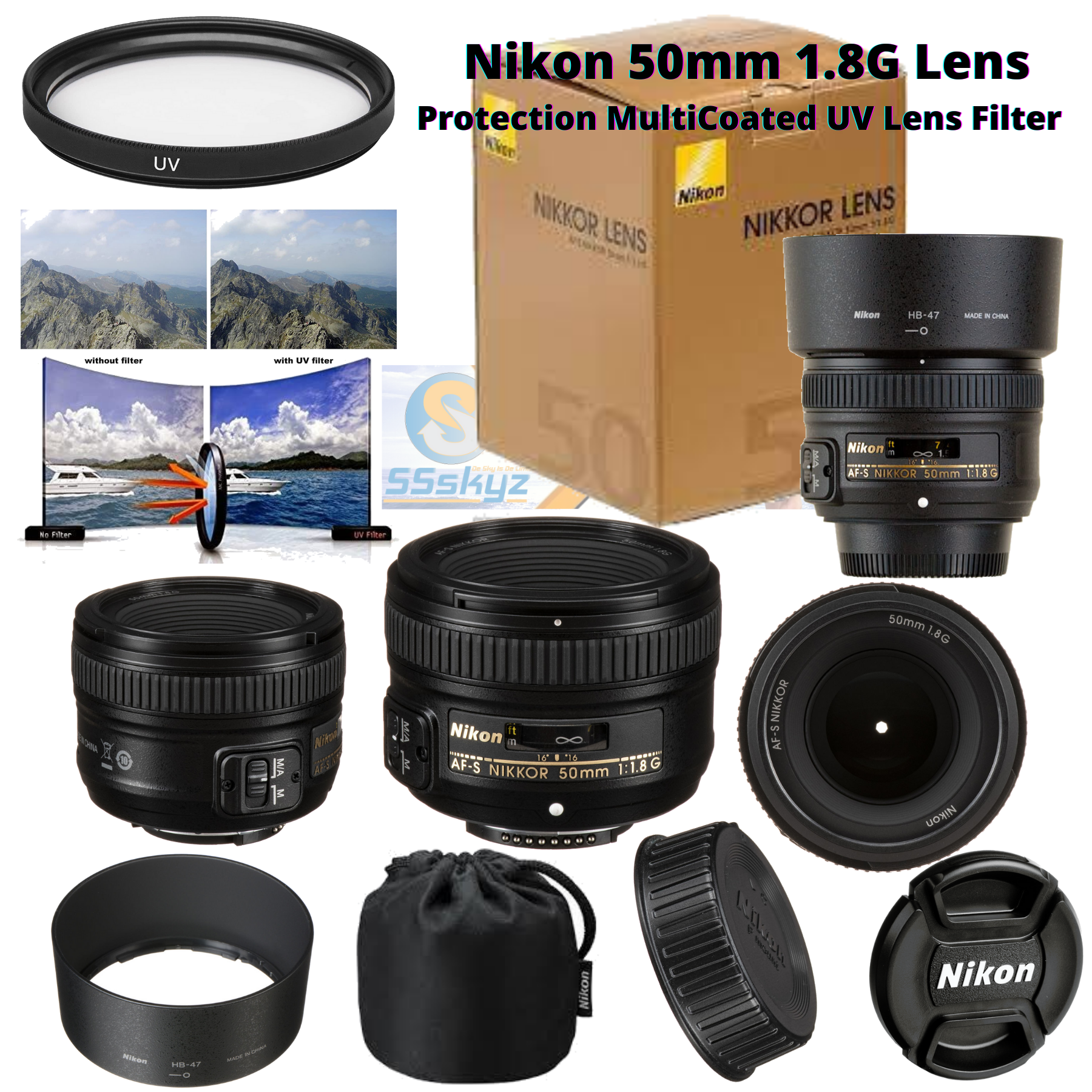 Lens For Nikon 50mm 1.8 G Nikkor Af S f/1.8G Series Auto Manual