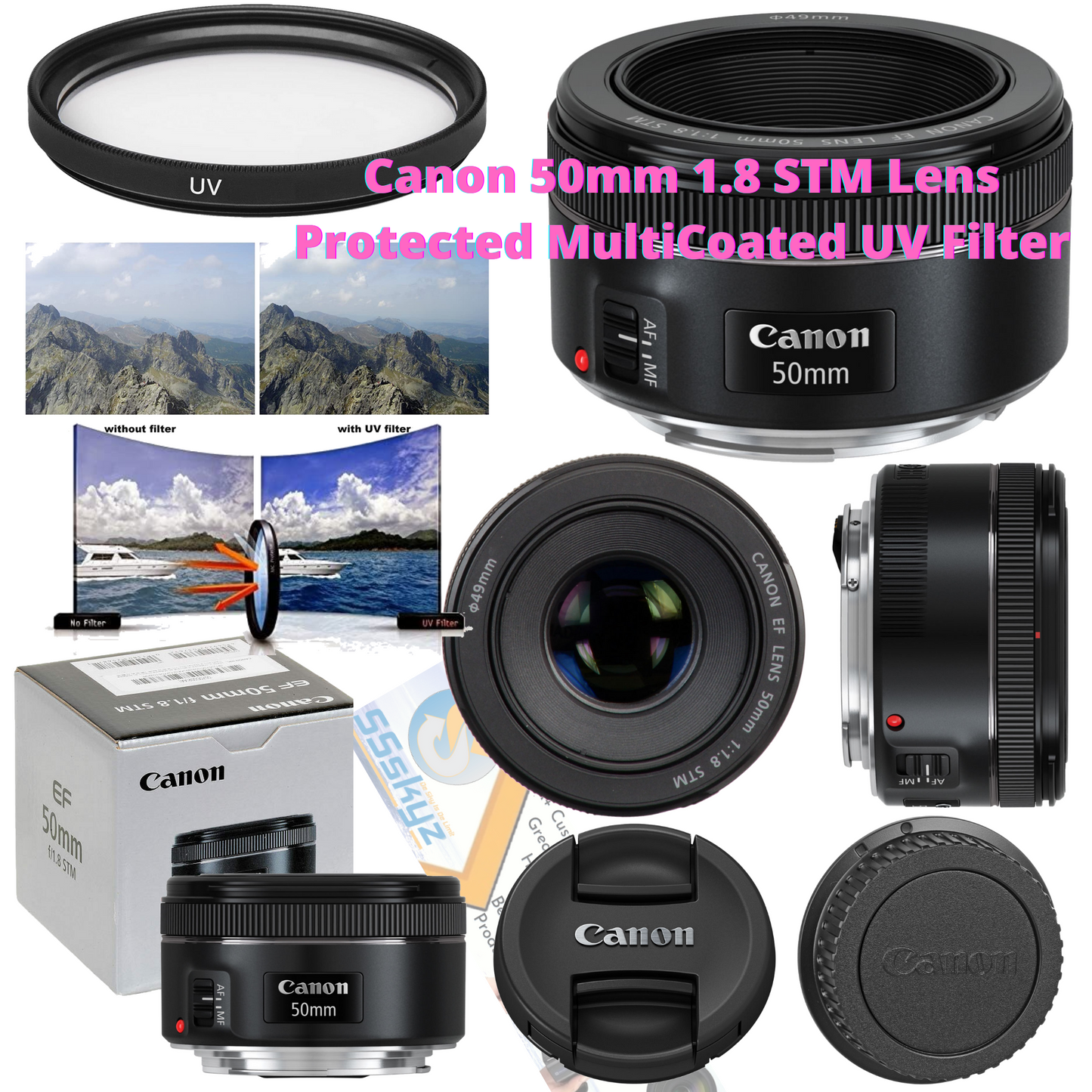 Canon 50mm 1.8 Stm Ef F1.8 Lens Standard Auto Focus f/1.8 Camera 
