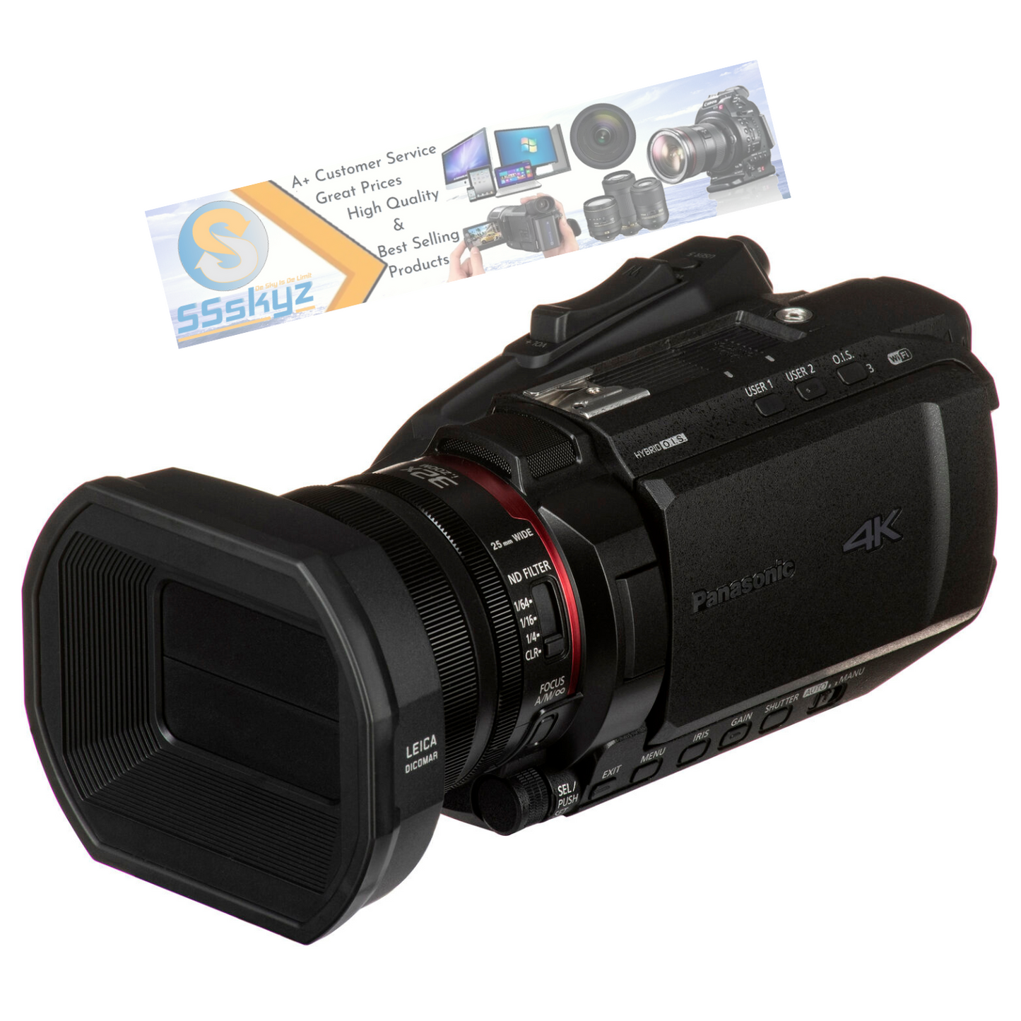 Panasonic HC-X2000 UHD 4K 3G-SDI/HDMI Pro Camcorder with 24x Zoom